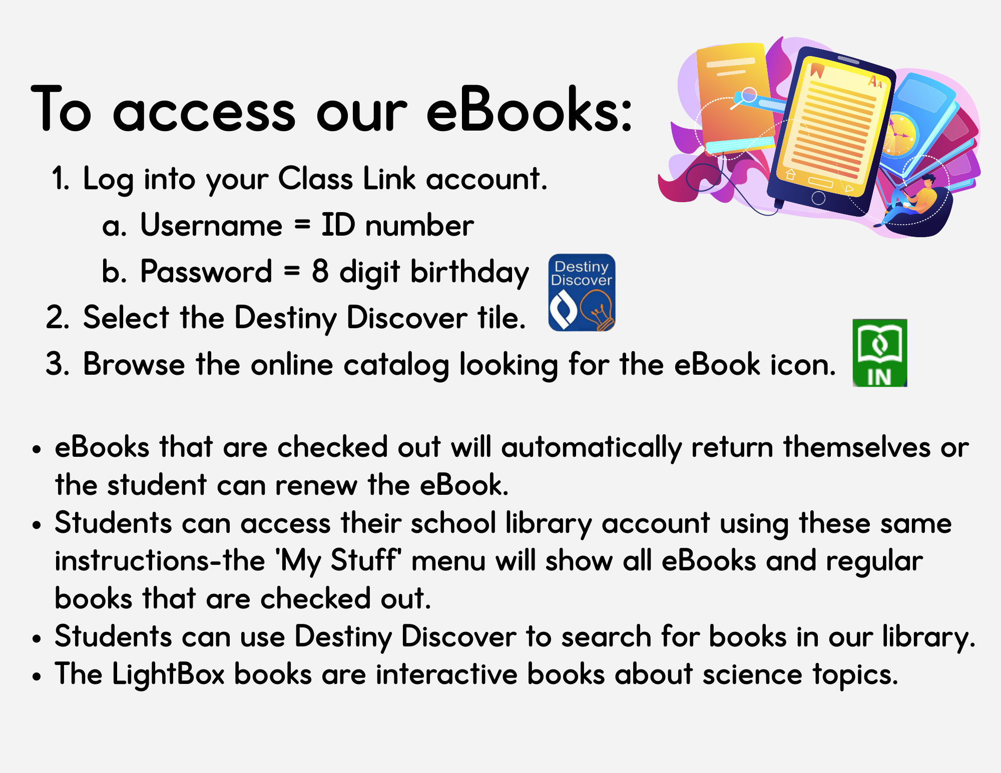 directions to access ebooks